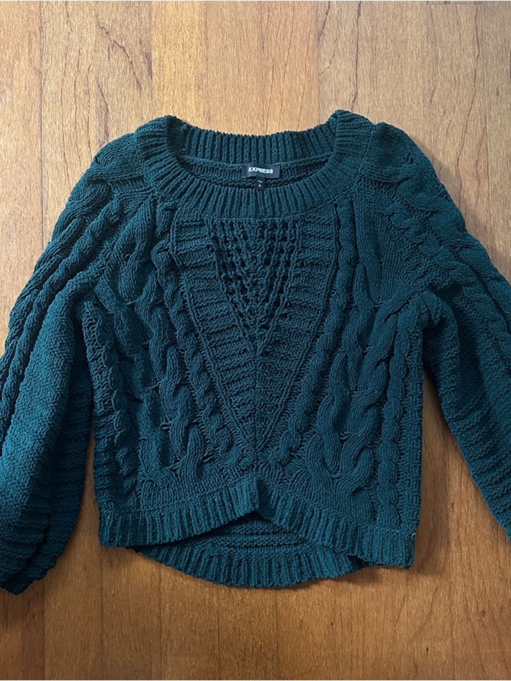 Express Cable-Knit Scoop Neck Sweater